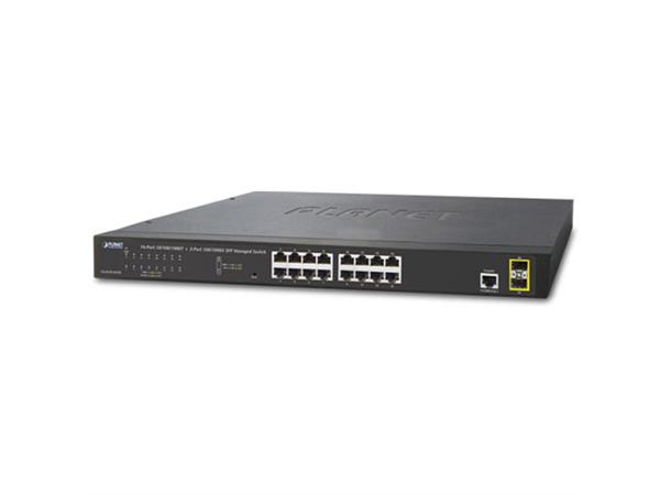 Switch LAN 16p Layer2/4 Managed Planet 16x 10/100/1000-T + 2x 100/1000-XSFP